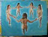 Pool Dance (5 Kristin) 1996 38x48 Huge Original Painting by David Glynn - 1