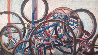 Study in Bikes 1981 36x60 Huge Original Painting by David Glynn - 0