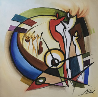 Dance III 2004 60x60 Original Painting - Alfred Gockel Dance III 2004 60x60 Original Painting - Alfred Gockel