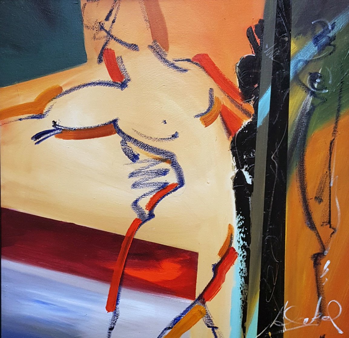 Body Moves 2016 31x31 Original Painting by Alfred Gockel Body Moves 2016 31x31 Original Painting by Alfred Gockel