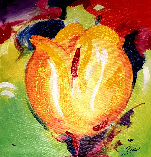 Golden Tulip I 2005 Embellished Limited Edition Print - Alfred Gockel Golden Tulip I 2005 Embellished Limited Edition Print - Alfred Gockel