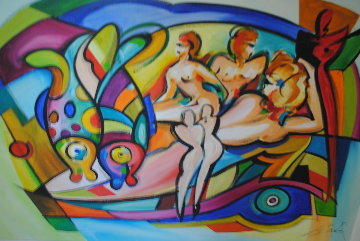 Pisces 2005 52x68 Original Painting - Alfred Gockel Pisces 2005 52x68 Original Painting - Alfred Gockel