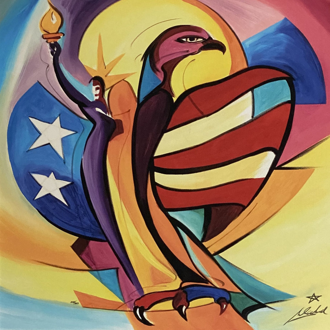 Liberty Bird 2006 Embellished Limited Edition Print by Alfred Gockel