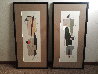 Perpetual Motion: Suite of 2 Framed Pastels  18x36 Works on Paper (not prints) by Alfred Gockel - 1
