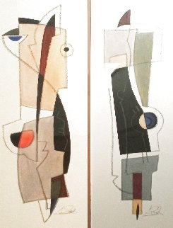 Perpetual Motion: Suite of 2 Pastels 18x36 Works on Paper (not prints) - Alfred Gockel Perpetual Motion: Suite of 2 Pastels 18x36 Works on Paper (not prints) - Alfred Gockel