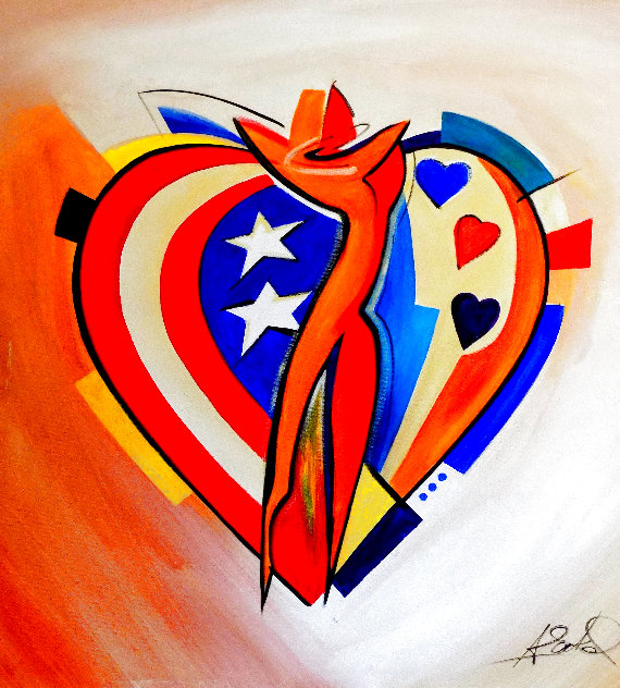 Love and Liberty 2005 38x38 Original Painting by Alfred Gockel