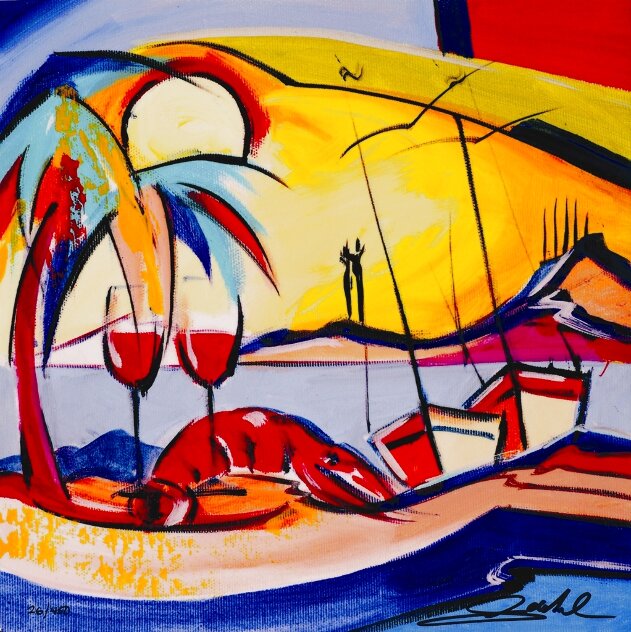 Wine by the Bay Limited Edition Print by Alfred Gockel