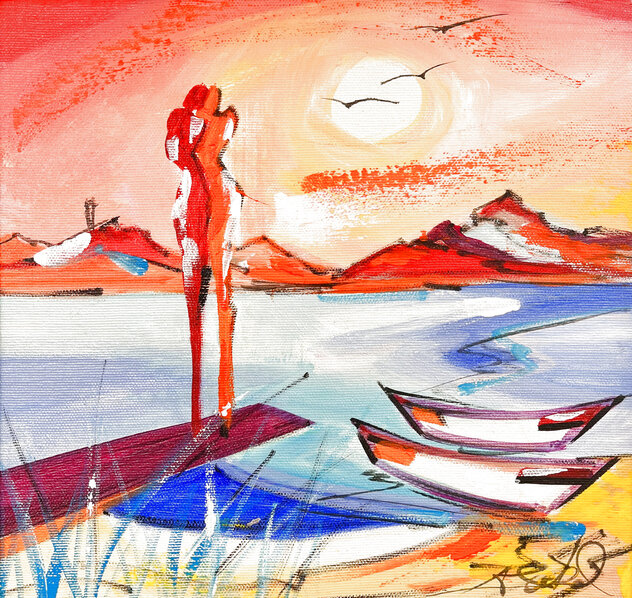 Sunset Beach 2014 20x20 Acrylic on Canvas Original Painting by Alfred Gockel Sunset Beach 2014 20x20 Acrylic on Canvas Original Painting by Alfred Gockel
