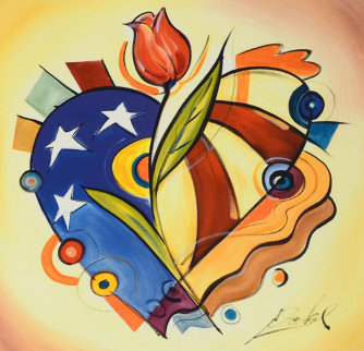 Red, White And Rose Limited Edition Print - Alfred Gockel Red, White And Rose Limited Edition Print - Alfred Gockel