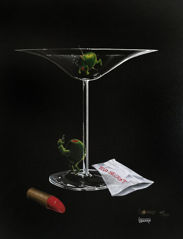 Mystery Martini 2002 - Giclee on Canvas Limited Edition Print - Michael Godard