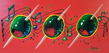 Musical Olives 30x60 Super Huge Original Painting - Michael Godard Musical Olives 30x60 Super Huge Original Painting - Michael Godard