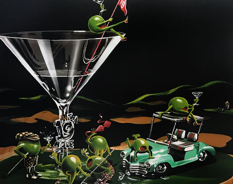 19th Hole Mosaic  Huge - Golf 40x55 Limited Edition Print - Michael Godard