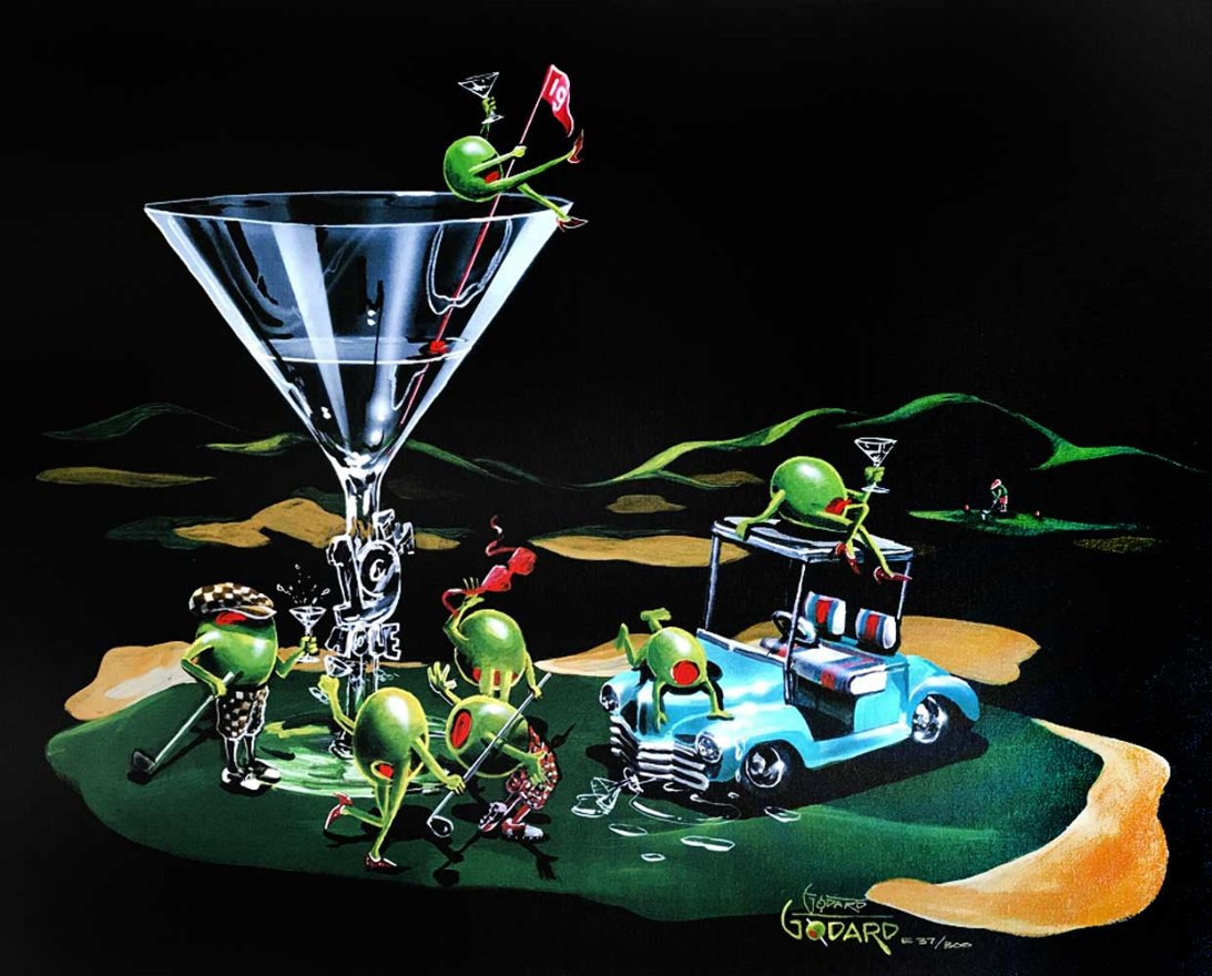 19th Hole, 2006, 28x35,Giclee on Canvas, by Michael Godard