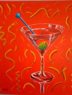 Red Martini 2002 24x24 Original Painting - Michael Godard Red Martini 2002 24x24 Original Painting - Michael Godard