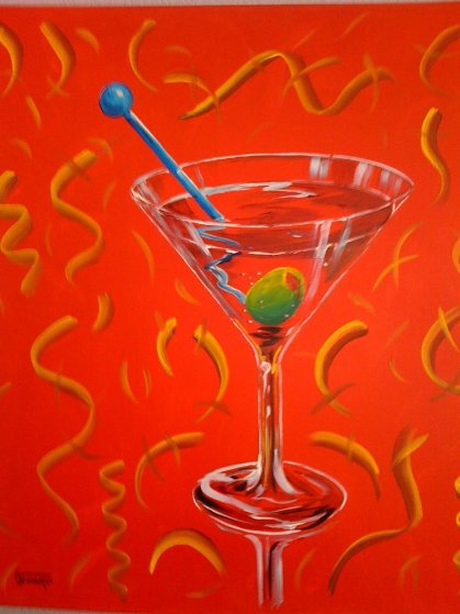 Red Martini 2002 24x24 Original Painting by Michael Godard Red Martini 2002 24x24 Original Painting by Michael Godard