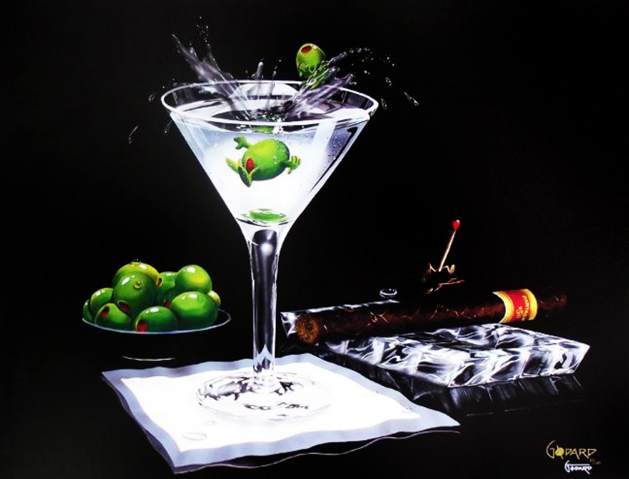 Olive Party 2000 Limited Edition Print by Michael Godard Olive Party 2000 Limited Edition Print by Michael Godard