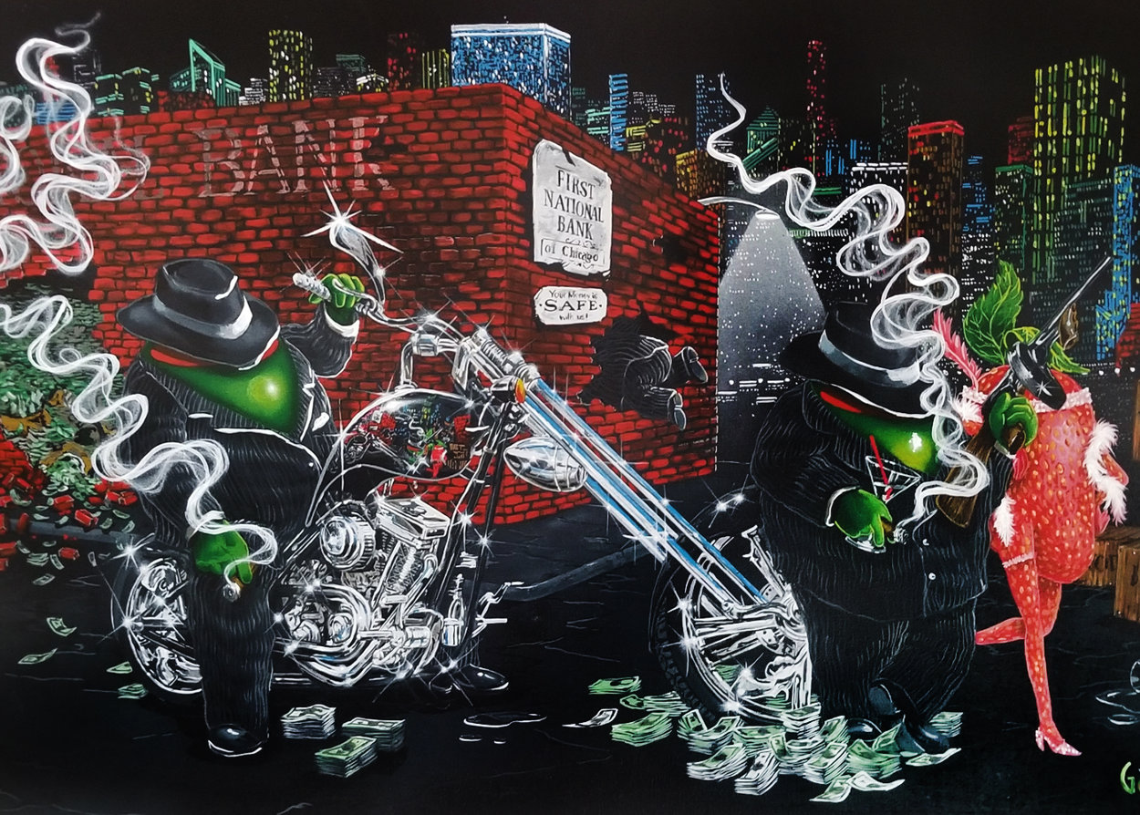Gangster Chopper Master Highlight 2007 Embellished Limited Edition Print by Michael Godard Gangster Chopper Master Highlight 2007 Embellished Limited Edition Print by Michael Godard
