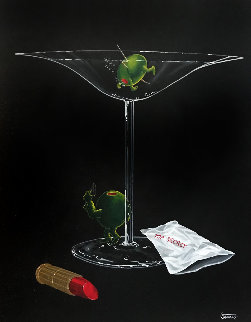 Mystery Martini 2002 30x24 Original Painting - Michael Godard Mystery Martini 2002 30x24 Original Painting - Michael Godard