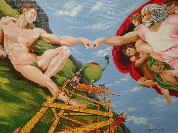 Knuckles - Michelangelo Embellished Limited Edition Print - Michael Godard Knuckles - Michelangelo Embellished Limited Edition Print - Michael Godard