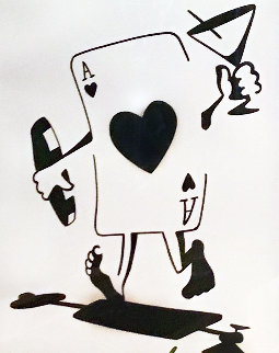 Card Guy - Ace Running With Chip and Martini 2016 17x14 Works on Paper (not prints) - Michael Godard Card Guy - Ace Running With Chip and Martini 2016 17x14 Works on Paper (not prints) - Michael Godard