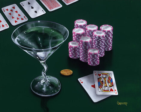 Poker Chips, Big Slick 2004 Limited Edition Print - Michael Godard