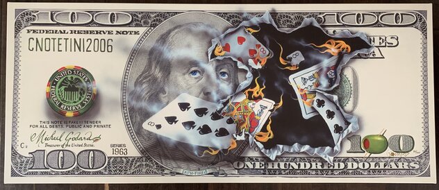 100$ Bill Full House 2011 Huge 24x57 - Giclee on Canvas Limited Edition Print by Michael Godard