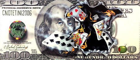 $100 Bill Full House AP  Huge - Giclee on Canvas - Signed Twice Limited Edition Print - Michael Godard