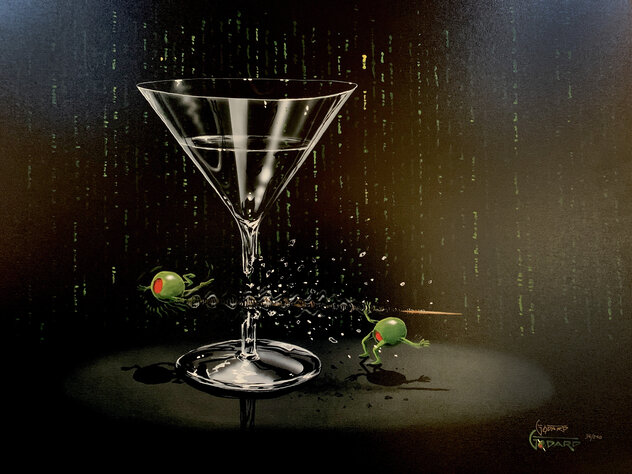 Matrix Martini  2004 - Giclee on Canvas - Signed Twice Limited Edition Print by Michael Godard