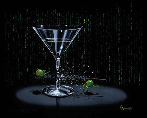 Matrix Martini  2004 - Giclee on Canvas Limited Edition Print - Michael Godard