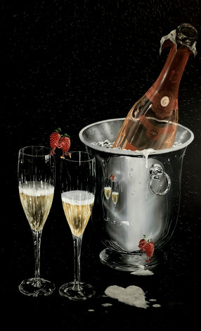 Champagne Kiss 2003 - Giclee on Canvas Limited Edition Print - Michael Godard
