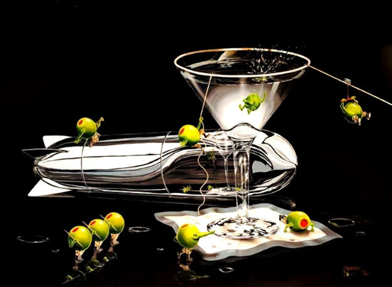 Martini Training 2003 Giclee on Canvas 18x38 by Michael Godard