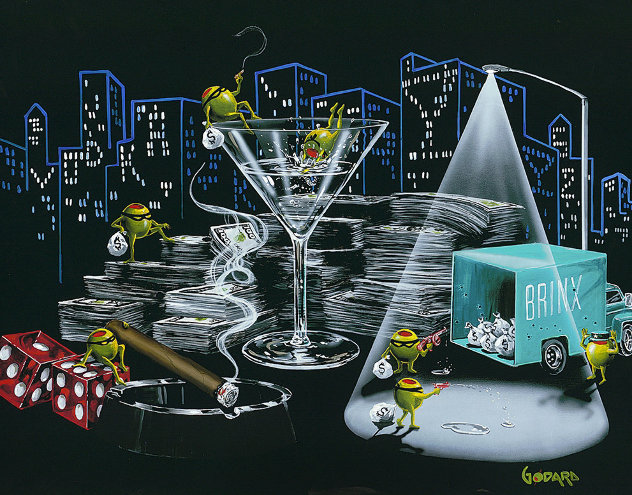 City Heist  2015 Embellished Limited Edition Print by Michael Godard