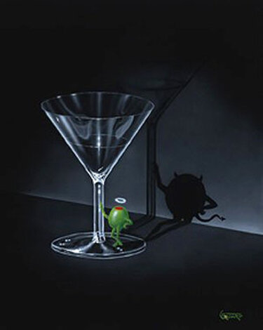 He Devil Martini 2005 - Giclee on Canvas Limited Edition Print - Michael Godard