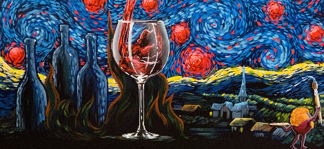 Starry Starry Wine 2018 Heavily Embellished Limited Edition Print - Michael Godard