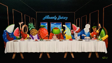 Last Dessert 2012 Heavily Embellished 36x63 Limited Edition Print - Michael Godard Last Dessert 2012 Heavily Embellished 36x63 Limited Edition Print - Michael Godard