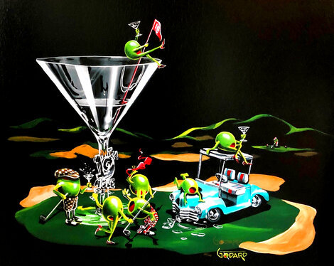 19th Hole Don't Drink and Draw Series 2006 - Golf - Giclee on Canvas Limited Edition Print - Michael Godard
