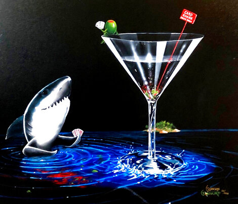 Card Shark: Don't Drink and Draw Series 2006 - Giclee on Canvas Limited Edition Print - Michael Godard