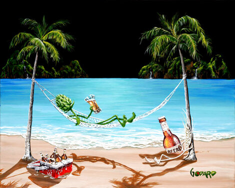 Beer Thirty 2009 - Giclee on Canvas Limited Edition Print - Michael Godard