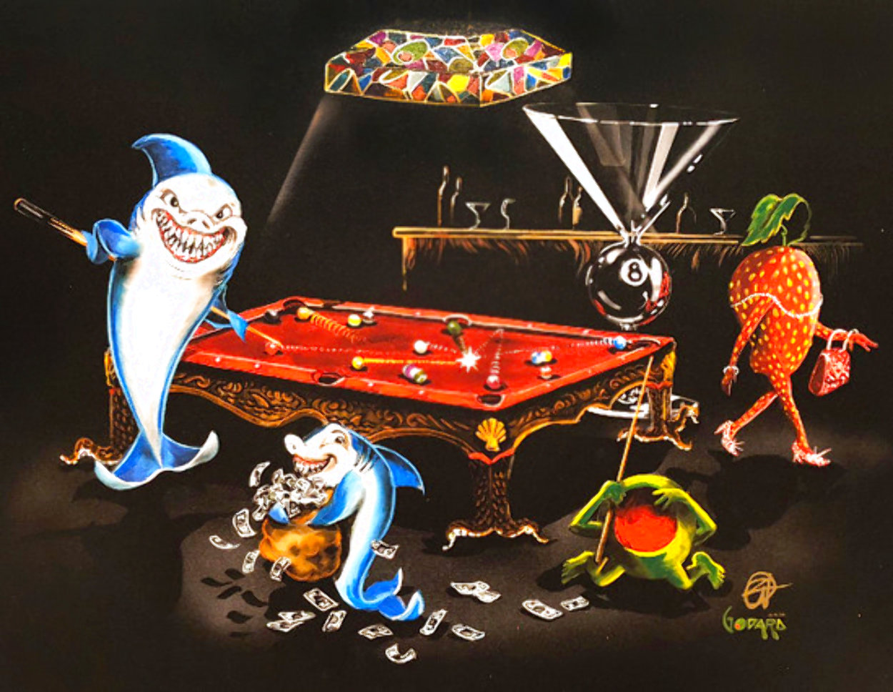 Michael Godard, Pool Shark 3: All In 2009, print by Michael Godard