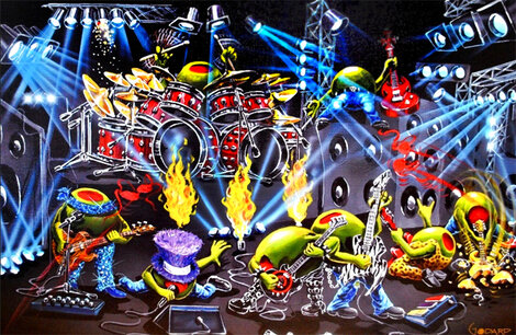 Party Like a Rockstar 2007 - Huge Giclee on Canvas Limited Edition Print - Michael Godard