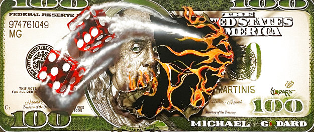 $100 Bill With Dice 2018 Super Huge by 