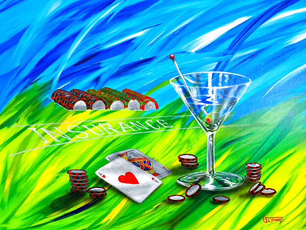 Black Jack II 2004 33x43 - Huge Original Painting - Michael Godard