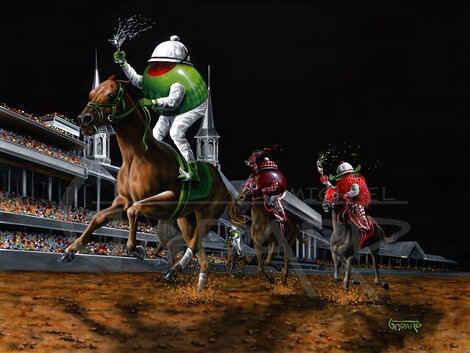 Daily Double - Mountain High 2015 Embellished Giclee on Canvas Limited Edition Print - Michael Godard