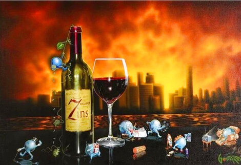 Zins of the City 2021-  Embellished Giclee on Canvas Limited Edition Print - Michael Godard