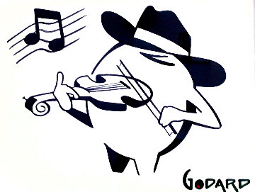 Olive Fiddler in Cowboy Hat 2012 21x23 Original Painting - Michael Godard