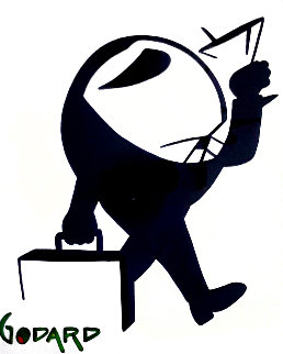 Olive in Suit with Martini & Suitcase 2012 23x20 Original Painting - Michael Godard Olive in Suit with Martini & Suitcase 2012 23x20 Original Painting - Michael Godard