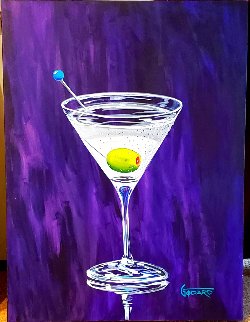Purple Martini 40x30 - Huge Original Painting - Michael Godard