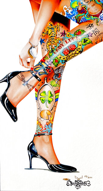 Bone Daddy Series: Lady Luck 2010 - Tattoo Limited Edition Print - Michael Godard