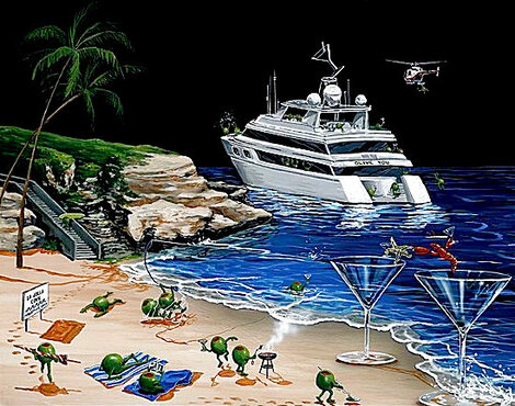 Martini Cove 2005 - Giclee on Canvas Limited Edition Print - Michael Godard
