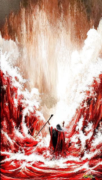 Parting the Red Sea 2022 66x43 - Huge Mural Size Original Painting by Michael Godard